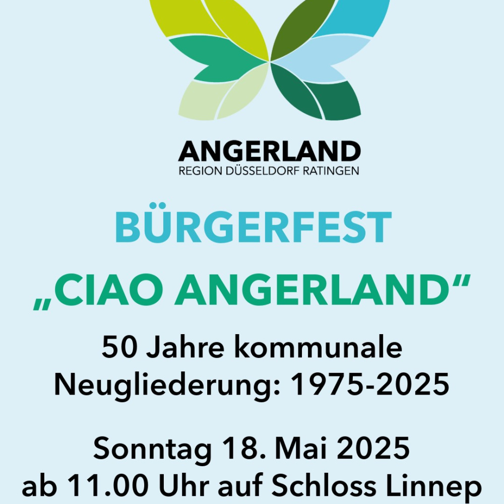 Großes Bürgerfest 'Ciao Angerland' am 18. Mai auf Schloß Linnep
